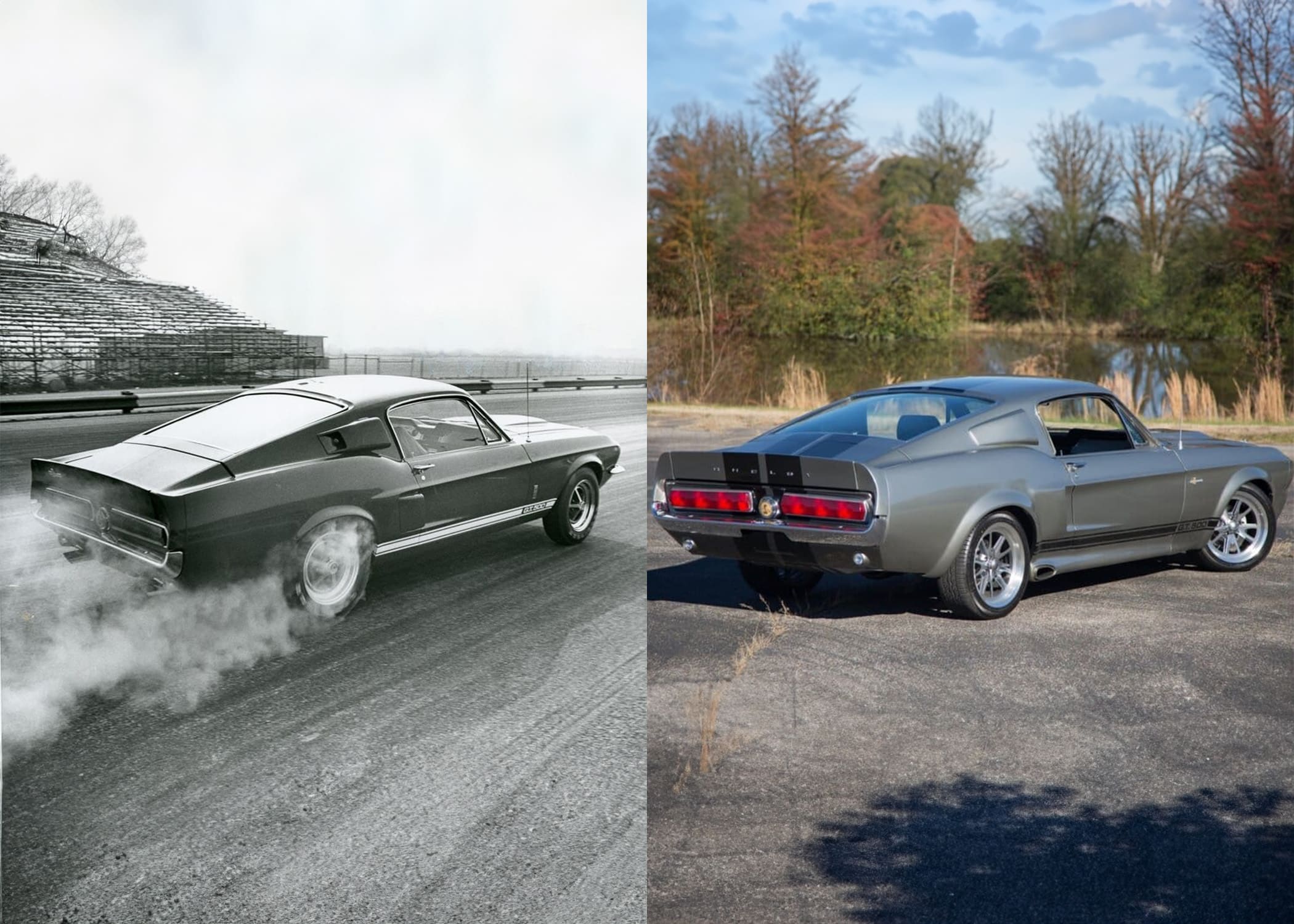 Before and After Image: 67 Mustang Shelby GT500 - right-back-oblique